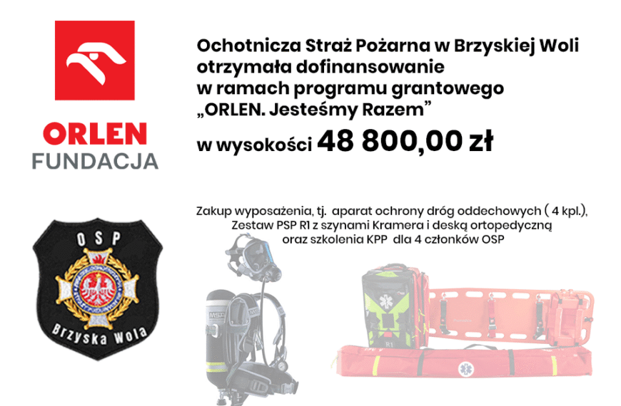 Nowy sprzęt i szkolenia dla OSP Brzyska Wola – dzięki wsparciu ORLEN-u strażacy będą działać jeszcze skuteczniej!